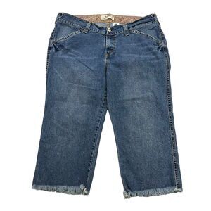 Levis Jeans Womens 24 Blue Denim 504 Slouch Cropped Capri Straight Leg High Rise